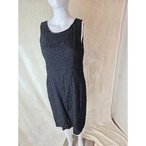 Vintage Black‎ Beaded Sheath Dress PXL Cocktail Evening NWT